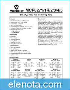 Microchip Technology MCP6271 datasheet