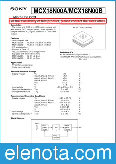 Sony Semiconductor MCX18N00B datasheet