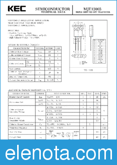 KEC MJE13003 datasheet