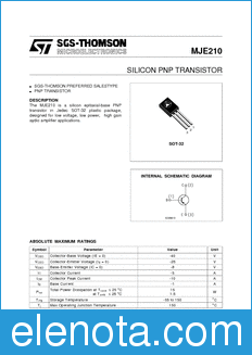 STMicroelectronics MJE210 datasheet