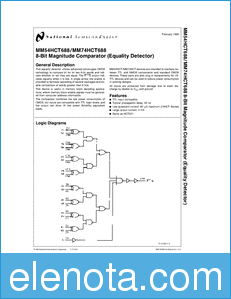 National Semiconductor MM54HCT688 datasheet