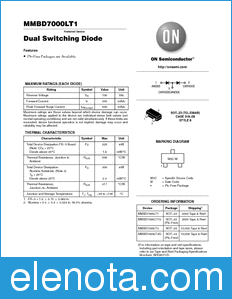 ON Semiconductor MMBD7000LT1 datasheet
