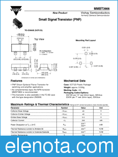 Vishay MMBT3906 datasheet