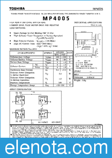 Toshiba MP4005 datasheet