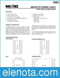 MACRONIX MX27C1000 datasheet