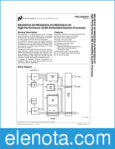 National Semiconductor NS32GX32-20 datasheet