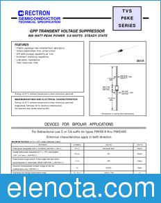 Rectron P6KE51-T datasheet