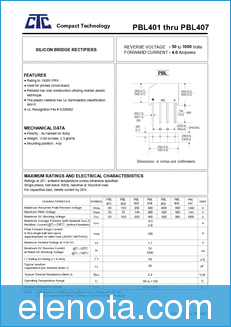 Compact Technology PBL401 datasheet