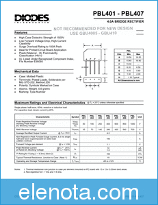 Diodes Incorporated PBL407 datasheet