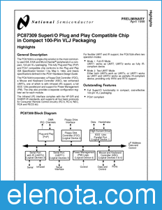 National Semiconductor PC87309 datasheet