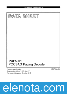 Philips PCF5001 datasheet