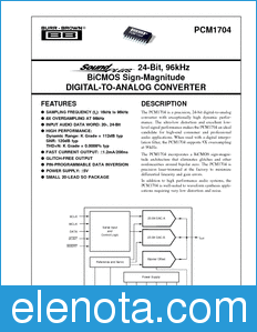Texas Instruments PCM1704 datasheet
