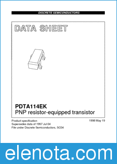 Philips PDTA114EK datasheet