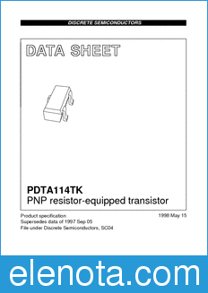 Philips PDTA114TK datasheet