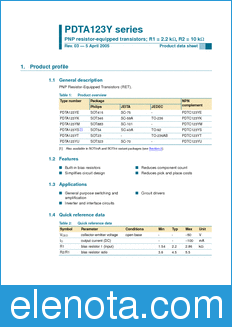Philips PDTA123Y datasheet