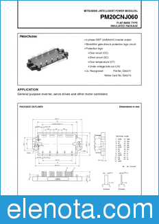 Mitsubishi PM20CNJ060 datasheet