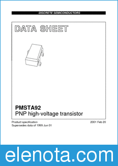 Philips PMSTA92 datasheet