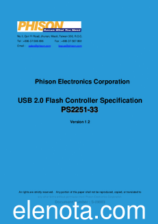 Phison PS2251-33 datasheet