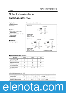 Rohm RB751V-40 datasheet