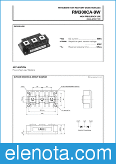Mitsubishi RM300CA-9W datasheet