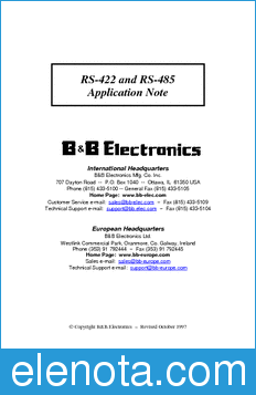 B&B Electronics RS-485 datasheet