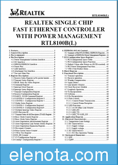 Realtek Semiconductor RTL8139A datasheet