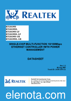 Realtek Semiconductor RTL8139D datasheet