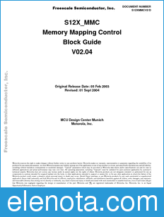 Freescale S12XMMCV2 datasheet