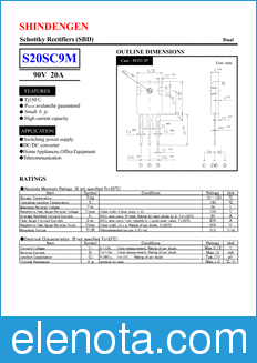 Shindengen S20SC9M datasheet
