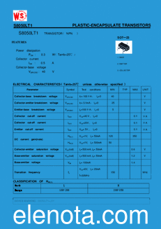 Wing Shing Computer Components S8050LT1 datasheet