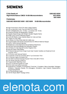 Infineon SAB83C166W-M-T4 datasheet