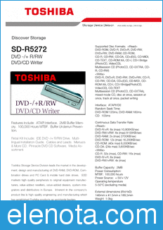 Toshiba SD-R5272 datasheet