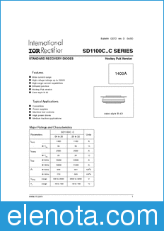 International Rectifier SD1100C..C datasheet