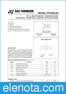 STMicroelectronics SD1855 datasheet