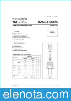 International Rectifier SD600N datasheet