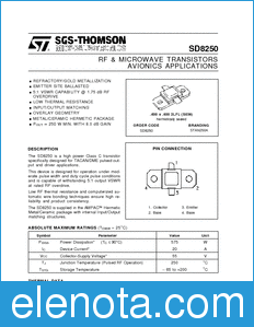 STMicroelectronics SD8250 datasheet