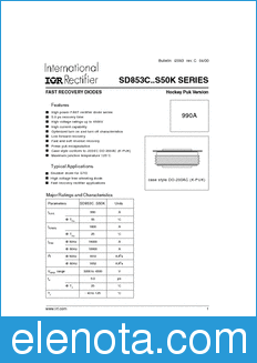 International Rectifier SD853C..S50K datasheet