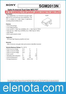 Sony Semiconductor SGM2013N datasheet