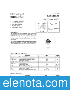 International Rectifier SI4410DY datasheet