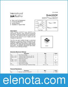 International Rectifier SI4435DY datasheet