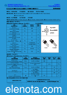 Shenzhen Tiro Semiconductor SIF8N50C datasheet