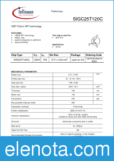 Infineon SIGC25T120CL datasheet