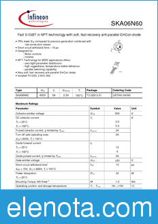 Infineon SKA06N60 datasheet