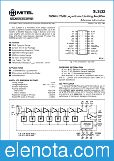Zarlink Semiconductor SL3522 datasheet