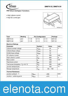 Infineon SMBTA64 datasheet