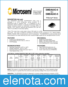 Microsemi SMDA24C-5 datasheet