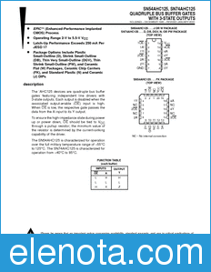 Texas Instruments SN54AHC125 datasheet