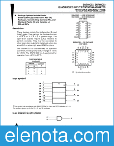 Texas Instruments SN54HC03 datasheet