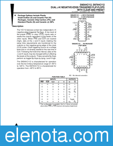 Texas Instruments SN54HC112 datasheet