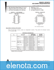 Texas Instruments SN54HC14 datasheet